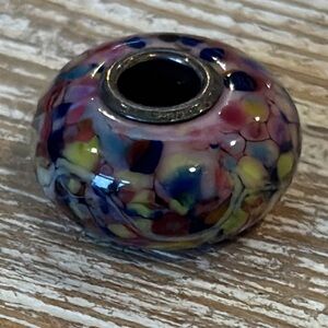 TROLLBEADS Trollstone limited edition glass bead sterling silver core charm